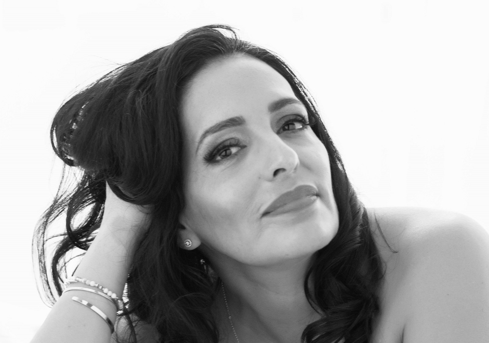 Black-and-white portrait of Alma Blue